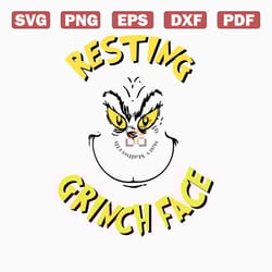 retro resting grinch face svg