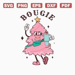 cute bougie pink christmas tree svg