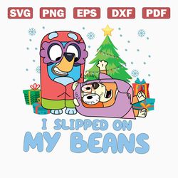 i slipped on my beans xmas tree svg