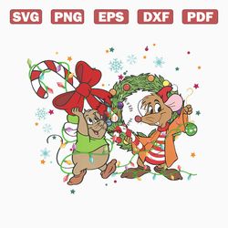 cute jaq and gus christmas wreath svg for cricut files