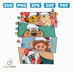 the lion king friends santa hat png