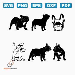 french bulldog silhouette svg bundle