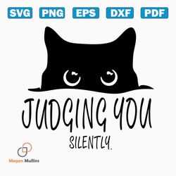 judging you silently black cat svg