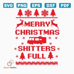 retro merry christmas shitters full svg