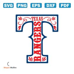 Retro Texas Rangers Baseball T Logo SVG file
