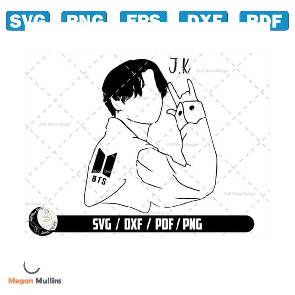 Svg Rave Jungs Jungkook BTS Svg, BTS Member Svg, JK Art Line, Junkook Clipa - Inspire ...