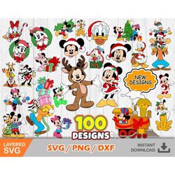 Mickey Christmas New Clipart Bundle, Christmas SVG cut files for Cricut / Silhouette, Mickey svg, Mickey Christmas Clip