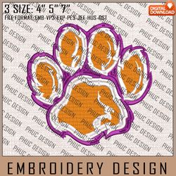NCAA Clemson Tigers Machine Embroidery Design, NCAA Clemson Tigers Logo, Embroidery File, 3 size, Instand Download