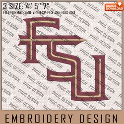 NCAA Florida State Seminoles Machine Embroidery Design, NCAA Logo, Embroidery File, 3 size, Instand Download, NCAA Teams