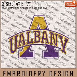 NCAA UAlbany Great Danes Logo Embroidery Design, Machine Embroidery Files in 3 Sizes for Sport Lovers, NCAA Teams