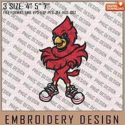 NCAA Louisville Cardinals Embroidery File, 3 Sizes, 6 Formats, NCAA Machine Embroidery Design, NCAA Logo, NCAA Teams