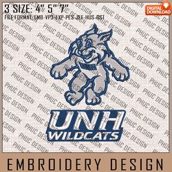 NCAA New Hampshire Wildcats Embroidery File, 3 Sizes, 6 Formats, NCAA Machine Embroidery Design, NCAA Logo, NCAA Teams