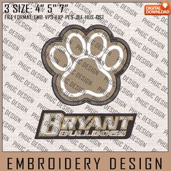 NCAA Bryant Bulldogs Machine Embroidery Design, NCAA Logo, Embroidery File, 3 size, Instand Download, NCAA Teams