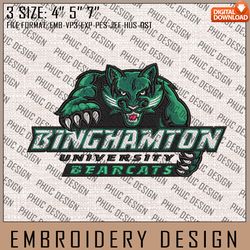 NCAA Binghamton Bearcats Logo Embroidery Design, Machine Embroidery Files in 3 Sizes for Sport Lovers, NCAA Teams