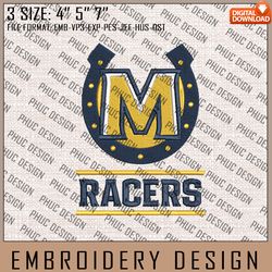 NCAA Murray State Racers Embroidery File, 3 Sizes, 6 Formats, NCAA Machine Embroidery Design, NCAA Logo, NCAA Teams