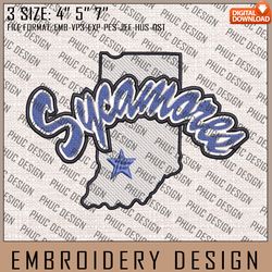 NCAA Indiana State Sycamores Embroidery File, 3 Sizes, 6 Formats, NCAA Machine Embroidery Design, NCAA Logo, NCAA Teams