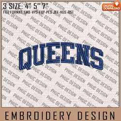 NCAA Queens University Royals Machine Embroidery Design, NCAA Logo, Embroidery File, 3 size, Instand Download