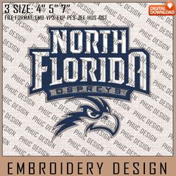 NCAA North Florida Ospreys Machine Embroidery Design, NCAA Logo, Embroidery File, 3 size, Instand Download, NCAA Teams