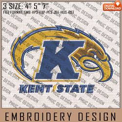 NCAA Kent State Golden Flashes Embroidery File, 3 Sizes, 6 Formats, NCAA Machine Embroidery Design, NCAA Teams