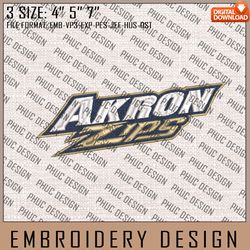 NCAA Akron Zips Machine Embroidery Design, NCAA Akron Zips Logo, Embroidery File, 3 size, Instand Download, NCAA Teams