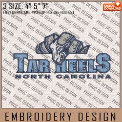 NCAA North Carolina Tar Heels Machine Embroidery Design, NCAA Logo, Embroidery File, 3 size, Instand Download