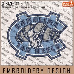 NCAA North Carolina Tar Heels Embroidery File, 3 Sizes, 6 Formats, NCAA Machine Embroidery Design, NCAA Teams, NCAA Logo