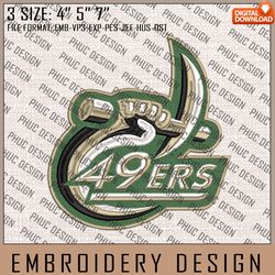 NCAA Charlotte 49ers Embroidery File, 3 Sizes, 6 Formats, NCAA Machine Embroidery Design, NCAA Teams, NCAA Logo