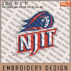 NCAA NJIT Highlanders Machine Embroidery Design, Embroidery File, 3 size, Instand Download, NCAA Logo, NCAA Teams