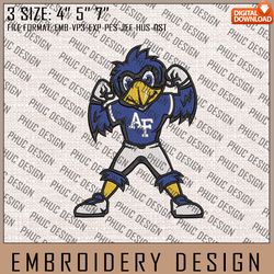 NCAA Air Force Falcons Logo Embroidery Design, Machine Embroidery Files in 3 Sizes for Sport Lovers, NCAA Teams
