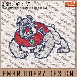 NCAA Fresno State Bulldogs Logo Embroidery Design, Machine Embroidery Files in 3 Sizes for Sport Lovers, NCAA Teams
