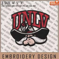 NCAA UNLV Rebels Logo Embroidery Design, Machine Embroidery Files in 3 Sizes for Sport Lovers, NCAA Logo, NCAA Teams