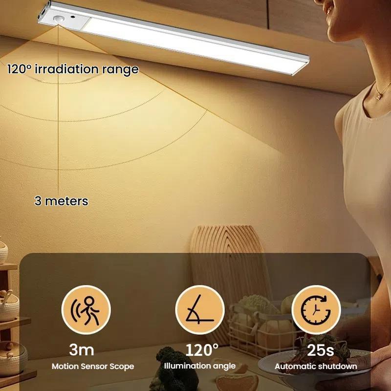 Rechargeable Motion Sensor LED Cabinet Wardrobe Lamp With Remote Control 2
