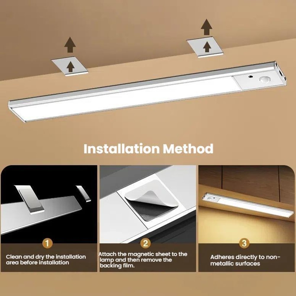 Rechargeable Motion Sensor LED Cabinet Wardrobe Lamp With Remote Control 8