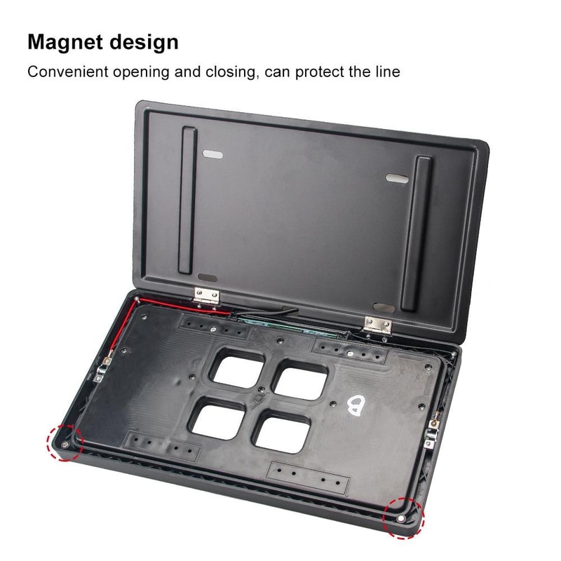 Premium US Car Retractable License Plate Holder With Hidden Shutter Cover 4