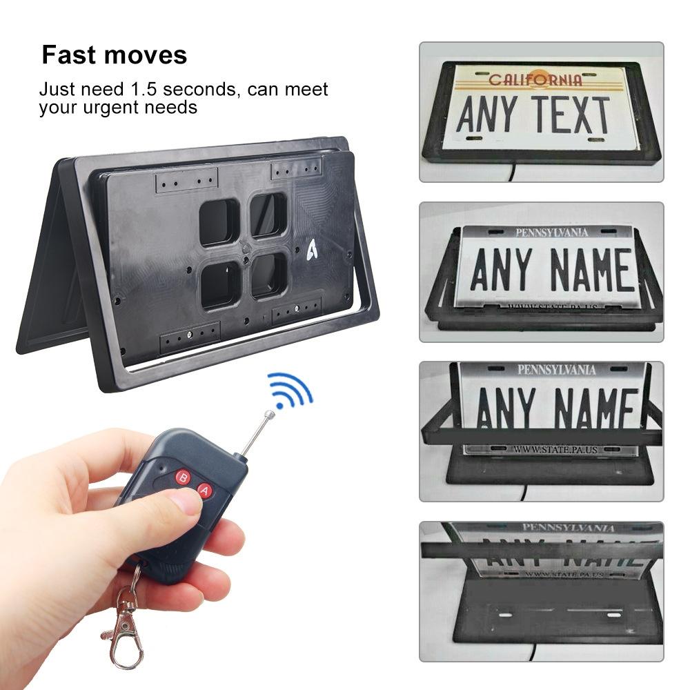 Premium US Car Retractable License Plate Holder With Hidden Shutter Cover 5