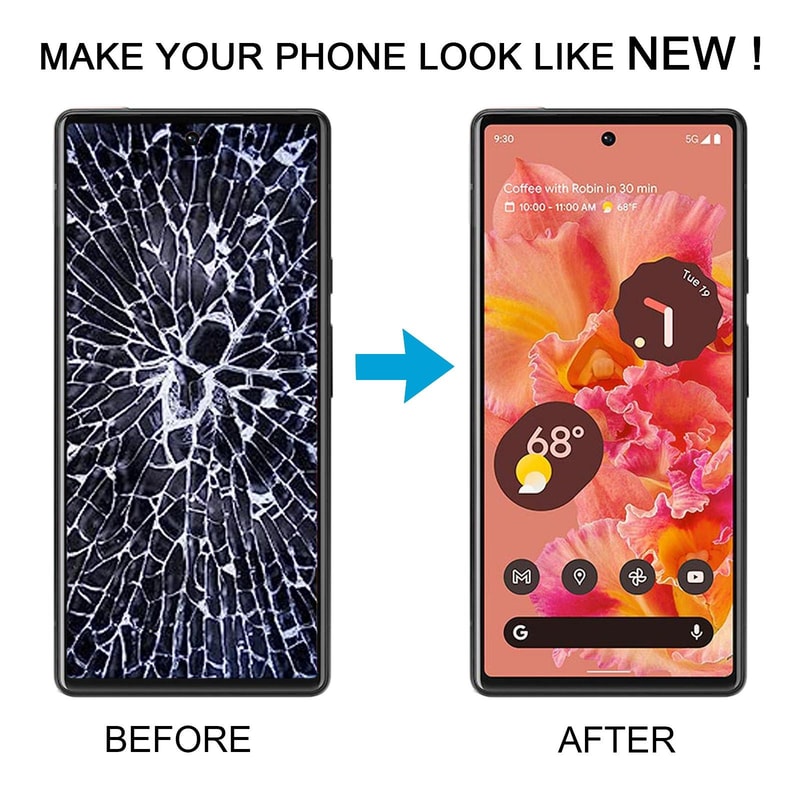 Google Pixel 6 OLED Digitizer & replacement screen assembly with Frame, Premium Fit