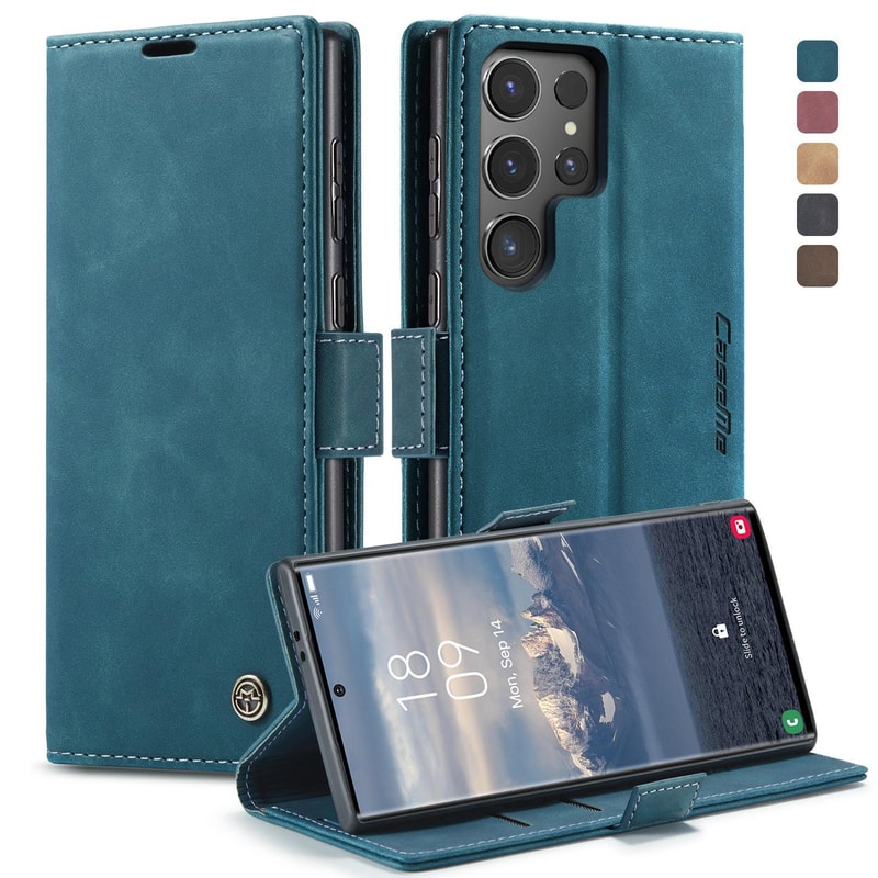 Premium Samsung Galaxy Wallet Case Horizontal Flip Leather Phone Case With Stand Card Slots 5