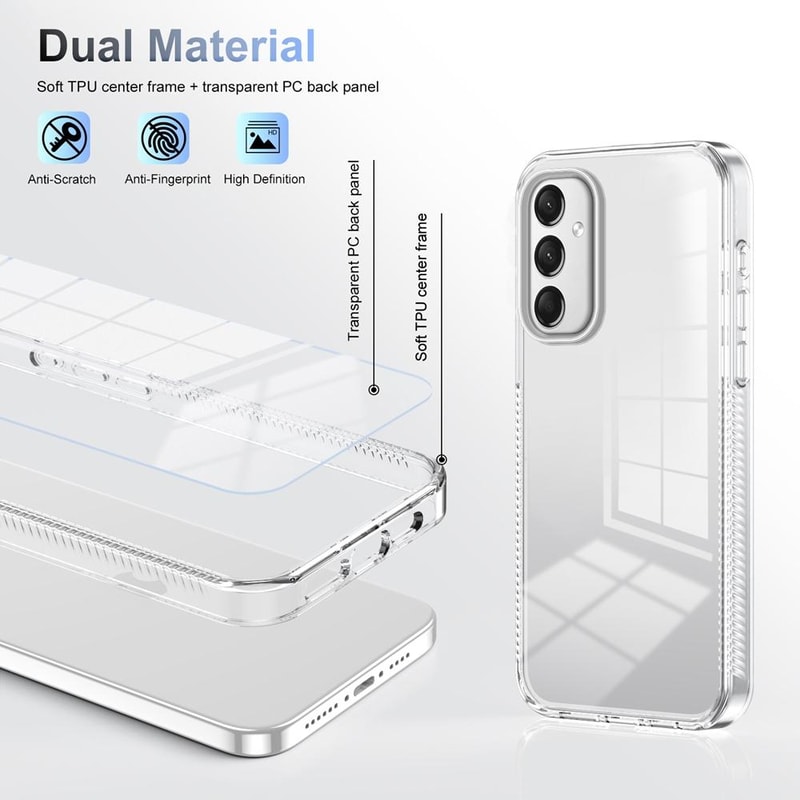 Samsung Galaxy Clear Hybrid Phone Case Anti Slip Protective Cover With TPU Acrylic Transparency 3