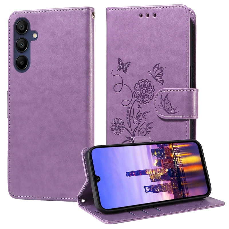 Premium Butterfly Floral Wallet Case For Samsung Galaxy Leather Protective Stand Cover 0
