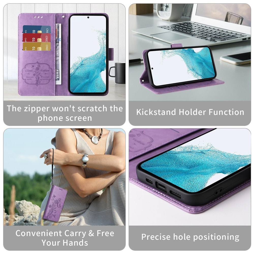 Premium Butterfly Floral Wallet Case For Samsung Galaxy Leather Protective Stand Cover 6