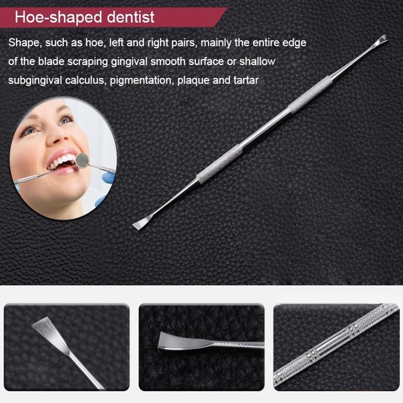 Premium 4 in 1 Dental Tool Set with Mirror, Probe, Hoe & Tweezers, Stainless Steel Oral Care Instruments