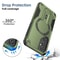 Samsung Galaxy A16 Army Green Hybrid Armor Phone Case with Built In Kickstand