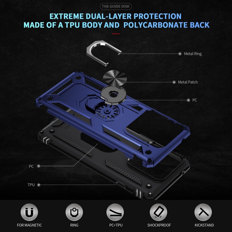 Motorola Edge Shockproof TPU PC Case With Integrated Ring Holder Heavy Duty Protection 2