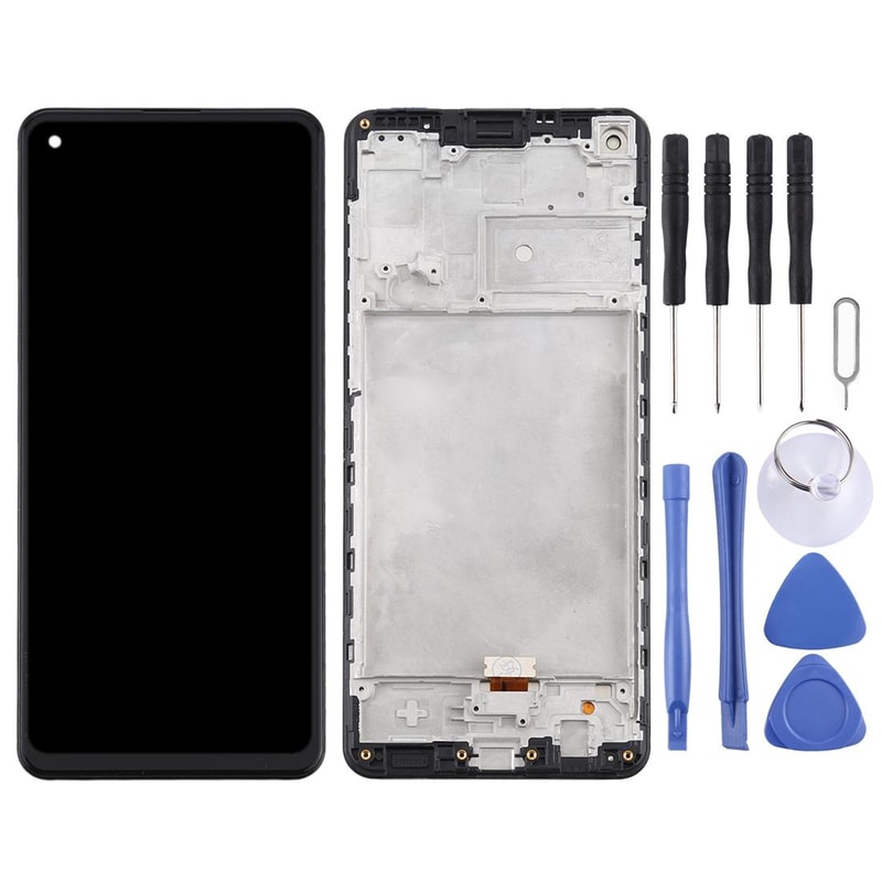 Samsung Galaxy A21s Screen Replacement LCD Digitizer Assembly With Frame Black 1