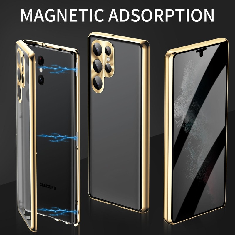 Samsung Galaxy S25 Ultra Magnetic Privacy Glass Case Shockproof Metal Frame Cover 4