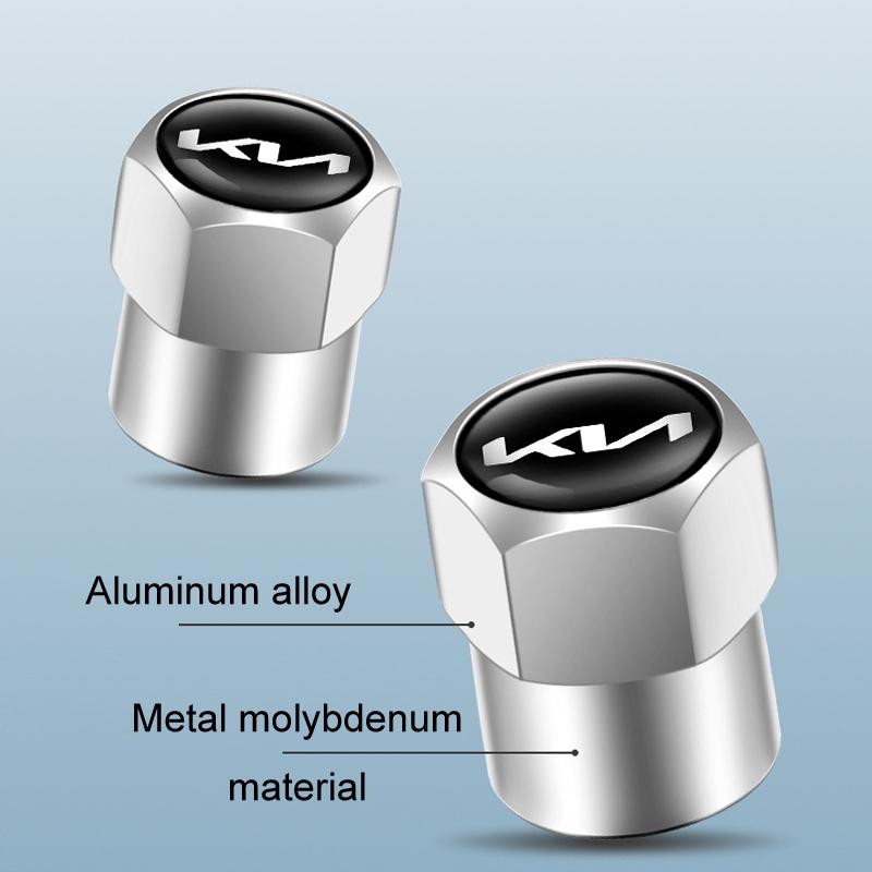 KIA KN Tire Valve Caps Dustproof Metal Valve Stem Caps LeakProof 5