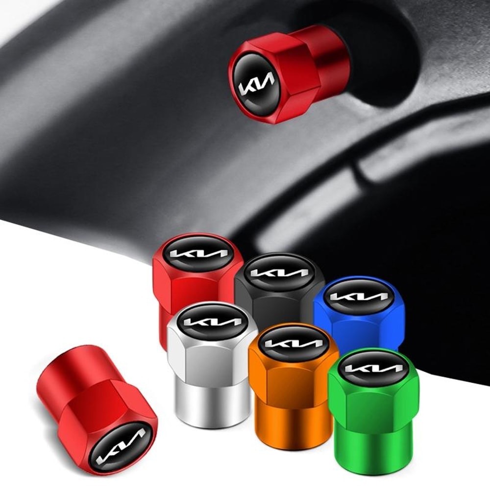 KIA KN Tire Valve Caps Dustproof Metal Valve Stem Caps LeakProof 8