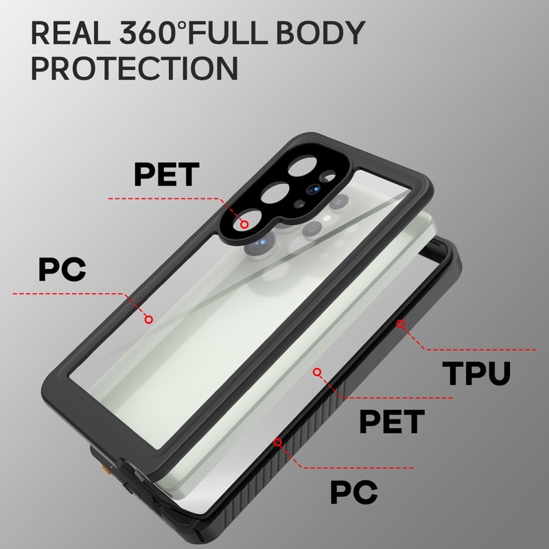 RedPepper Waterproof Phone Case for Samsung Galaxy IP68 Shockproof Heavy Duty Protection