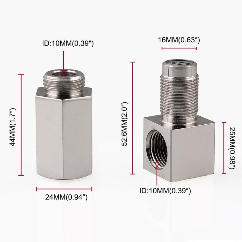 90 Degree O2 Sensor Spacer Mini Catalytic Converter for CEL Fix and Engine Light Removal