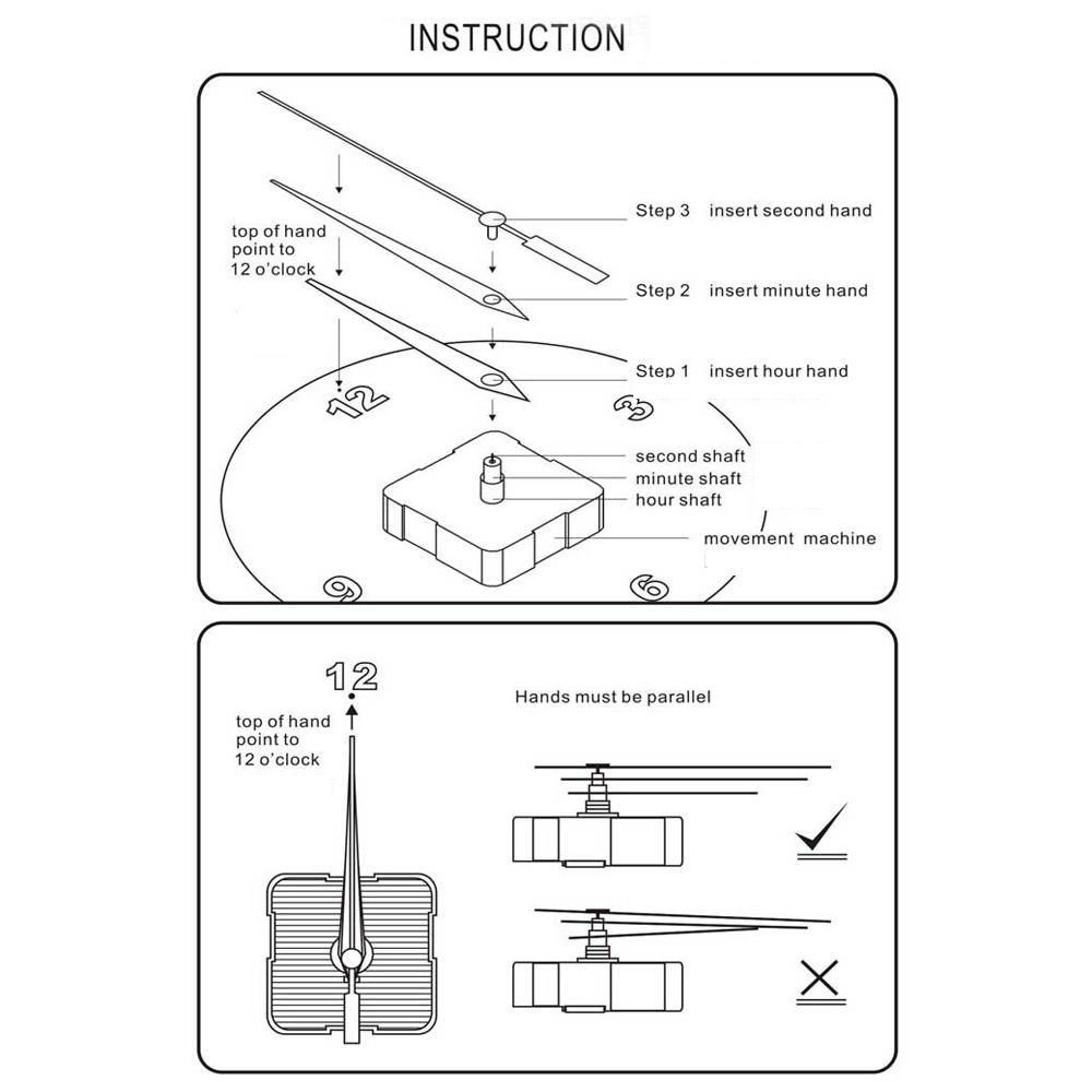 Quartz Clock Mechanism Silent Motor DIY Clock Repair Kit Battery Operated Movement 4
